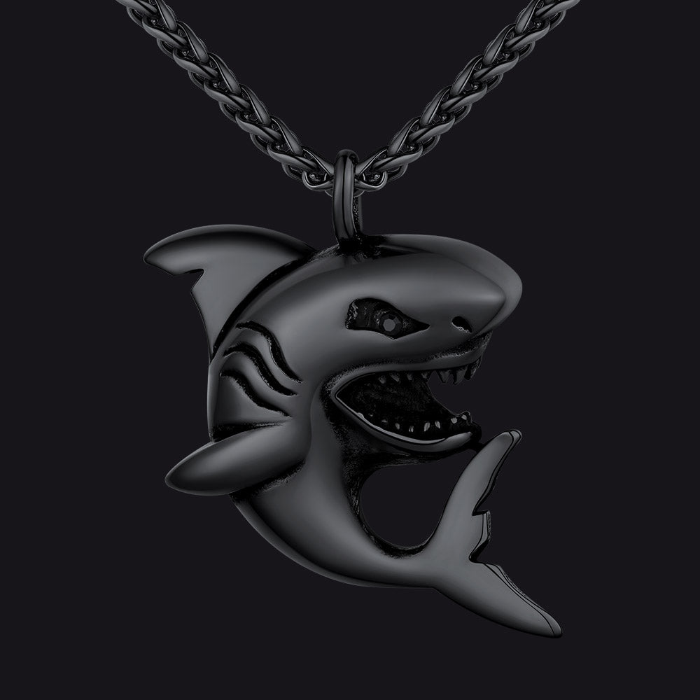 Stainless Steel Shark Pendant Necklace