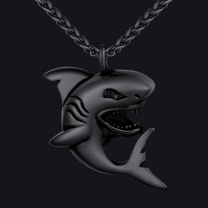 Stainless Steel Shark Pendant Necklaces For Men Women