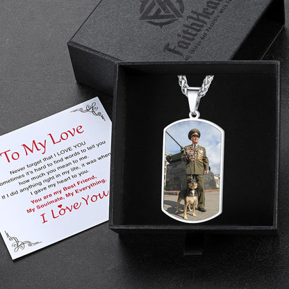 FaithHeart Personalized Photo Dog Tag Necklace with Picture for Men/Women
