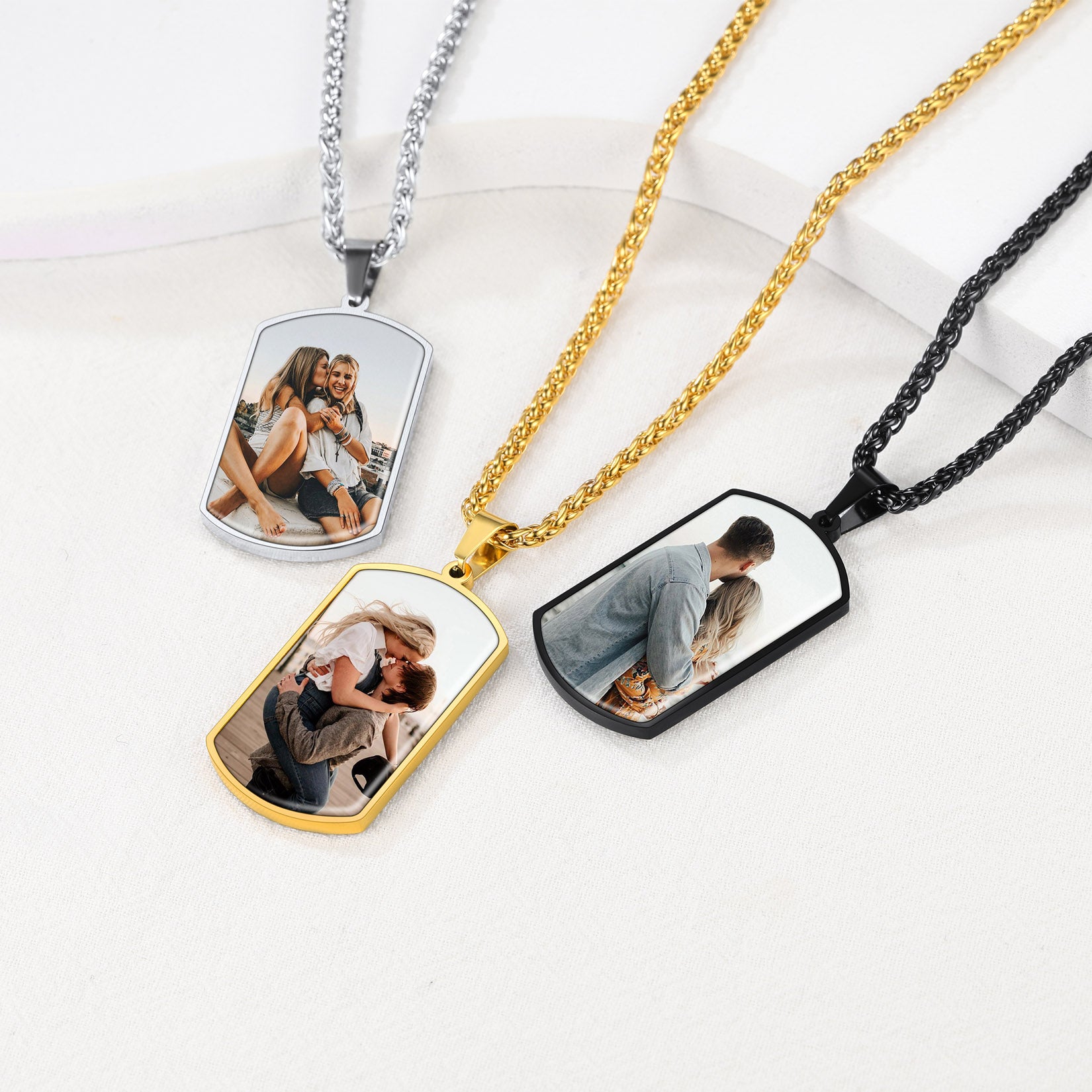 Personalized Photo Dog Tag Necklace with Picture for Men/Women FaithHeart