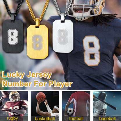 Customized Jersey Number Dog Tag Pendant Necklace For Men