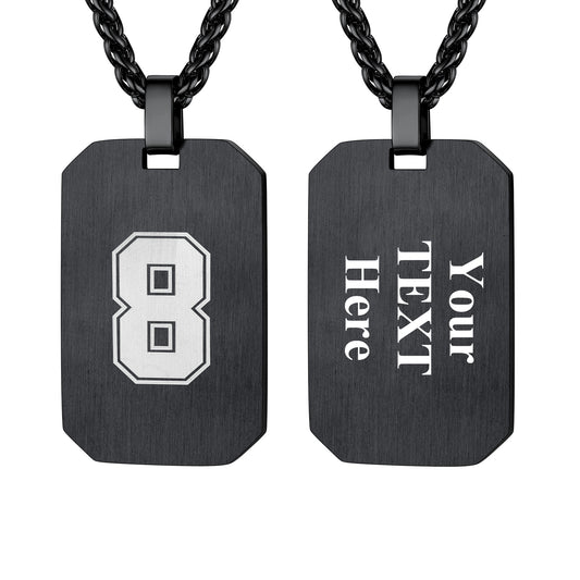 Customized Jersey Number Dog Tag Pendant Necklace For Men