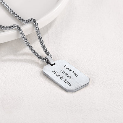 Customized Jersey Number Dog Tag Pendant Necklace For Men