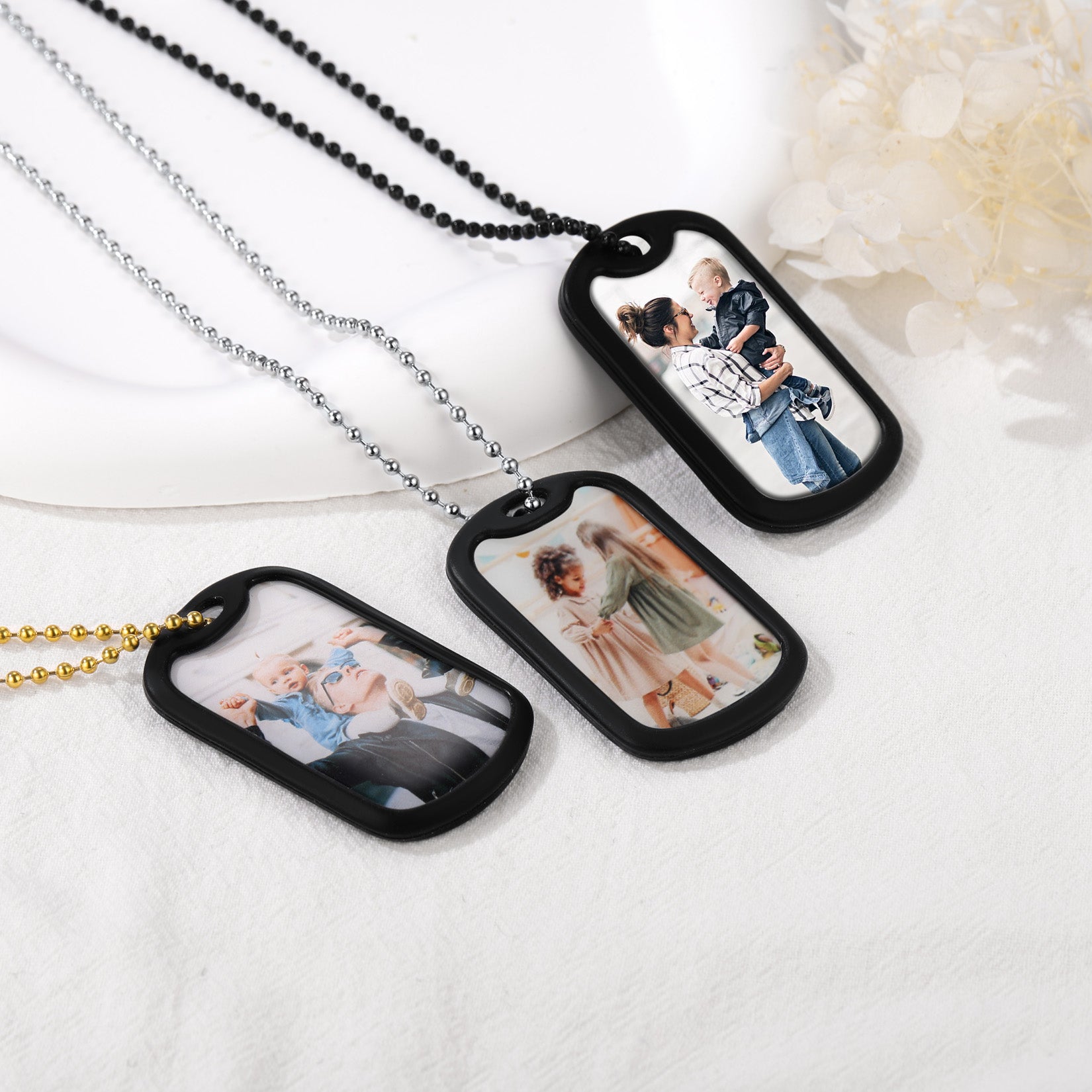 Personalized Military Photo Dog Tag Necklace with Picture For Men FaithHeart