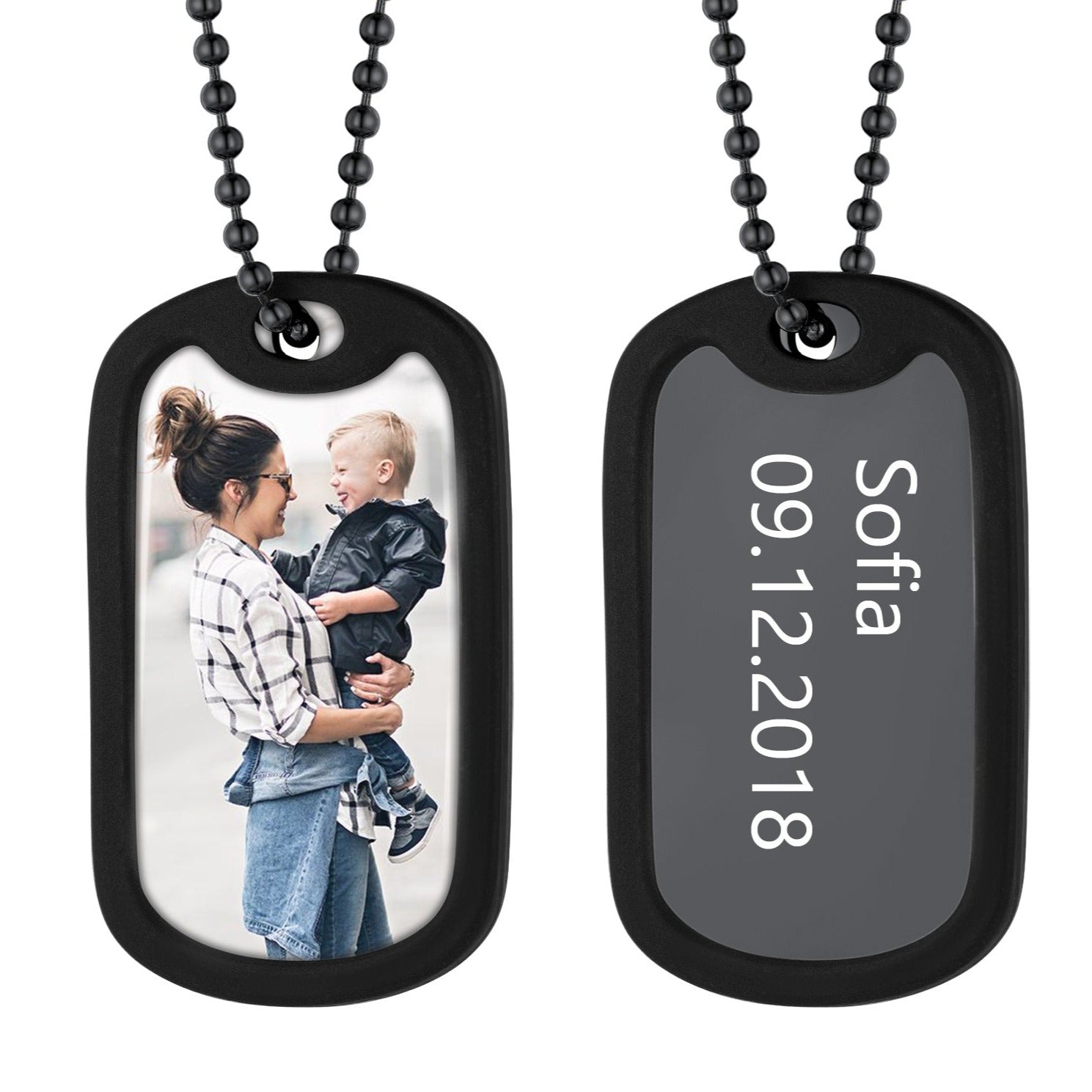 Personalized Military Photo Dog Tag Necklace with Picture For Men FaithHeart