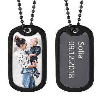 Personalized Military Photo Dog Tag Necklace with Picture For Men FaithHeart