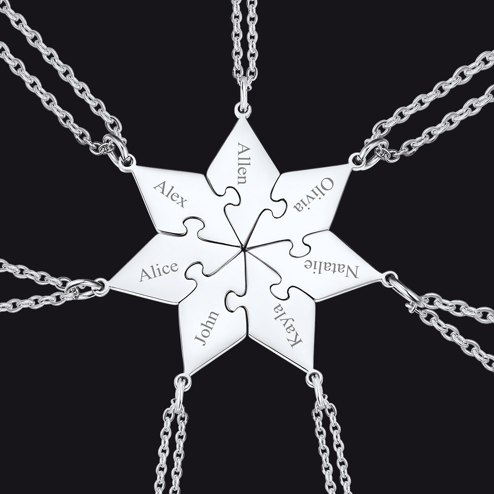 Custom Puzzle Piece Matching Necklaces for BFF Family - FaithHeart Jewelry