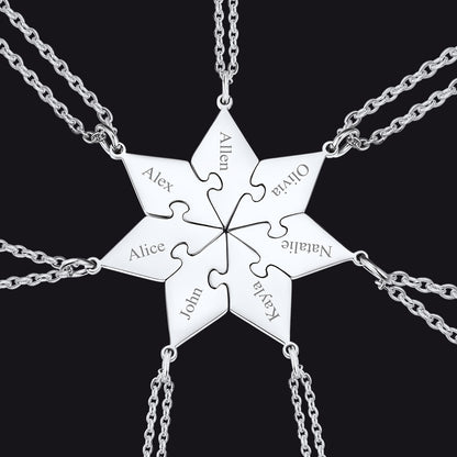 Custom Puzzle Piece Matching Necklaces for BFF Family - FaithHeart Jewelry