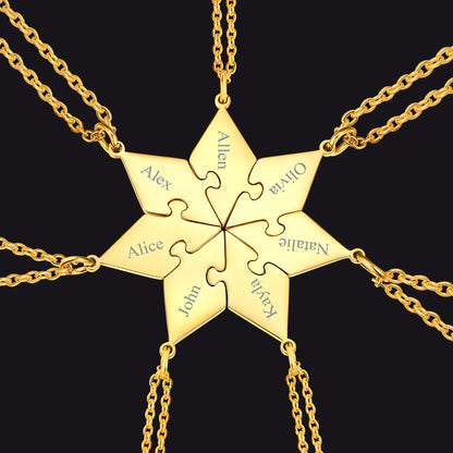 Custom Puzzle Piece Matching Necklaces for BFF Family - FaithHeart Jewelry