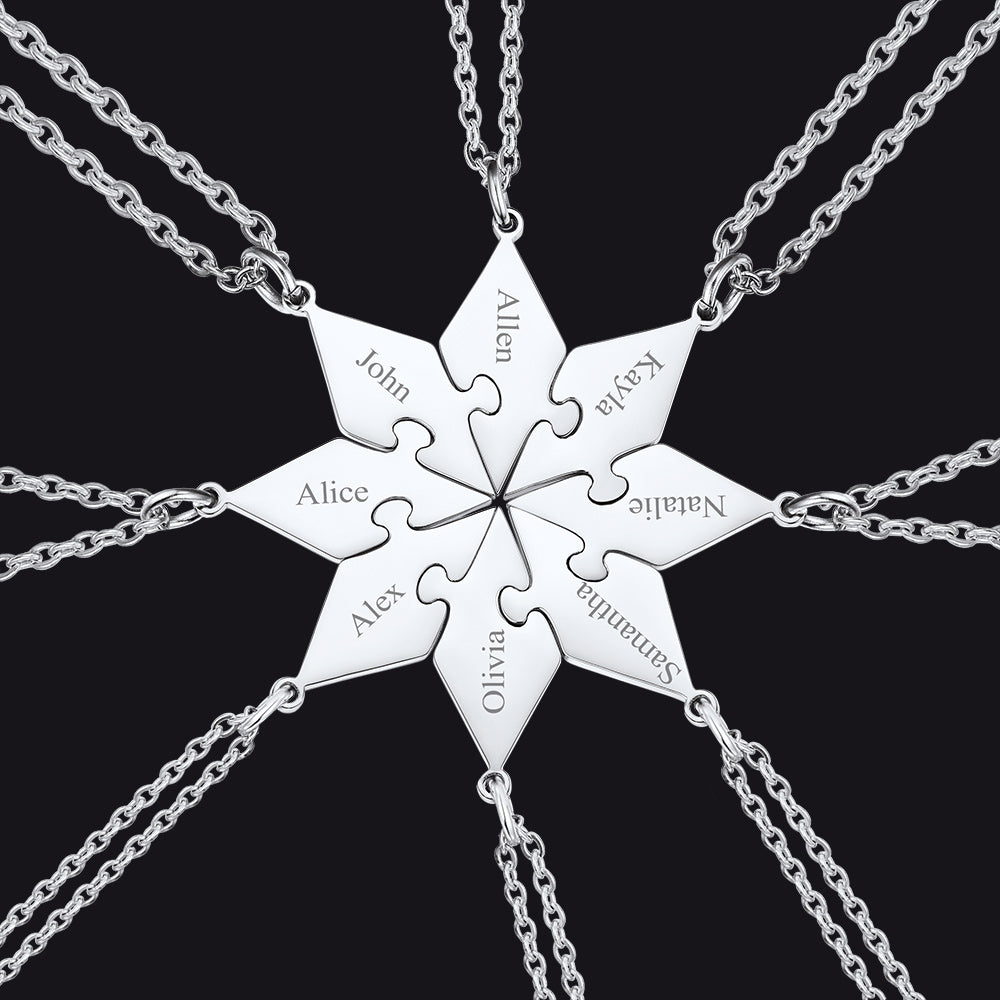 Custom Puzzle Piece Matching Necklaces for BFF Family - FaithHeart Jewelry