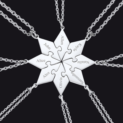 Custom Puzzle Piece Matching Necklaces for BFF Family - FaithHeart Jewelry