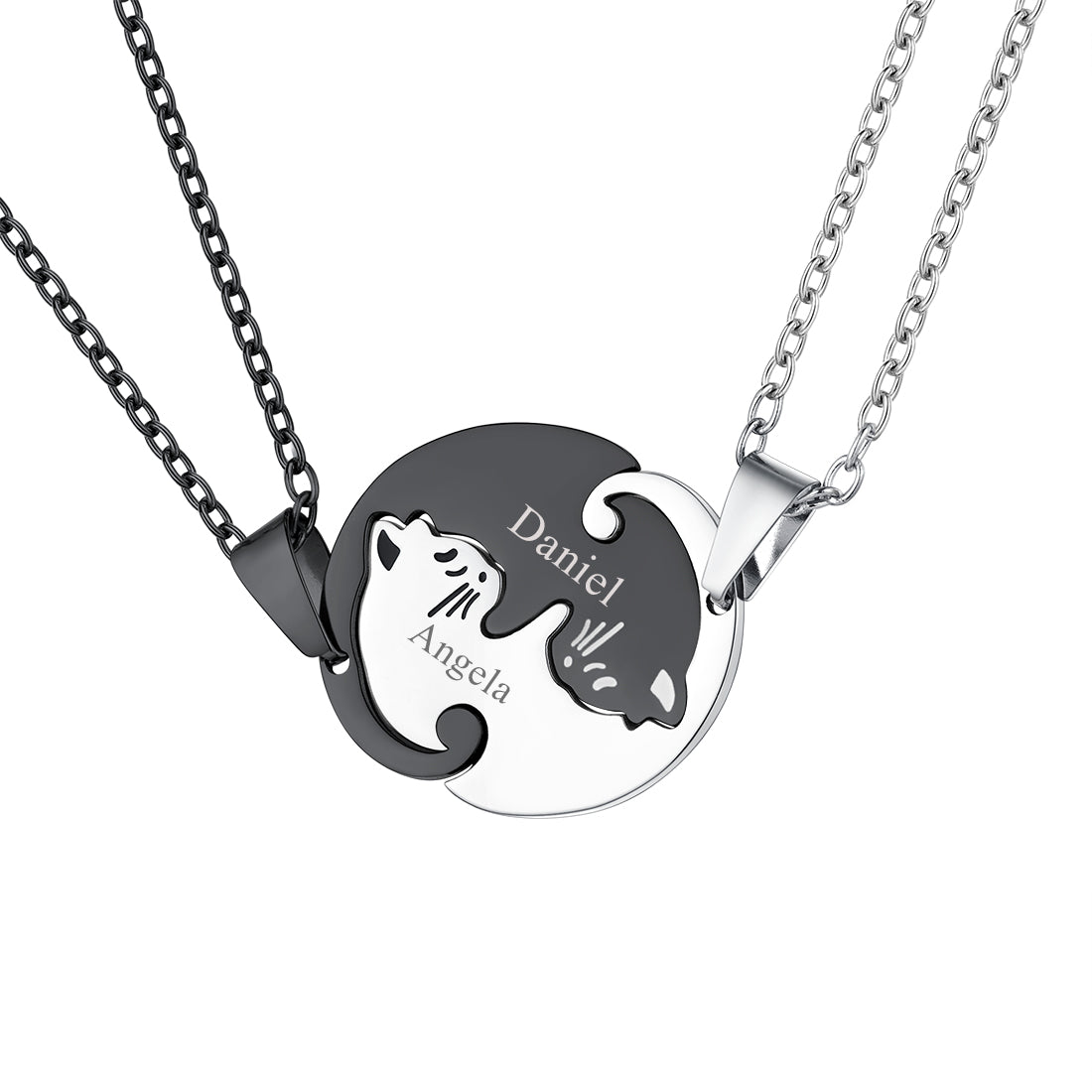 Custom Cat  Matching Necklace For Couple BIRTHSTONES JEWELRY INC