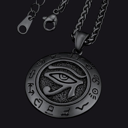 FaithHeart Egyptian Eye of Horus Medal Necklace For Men FaithHeart