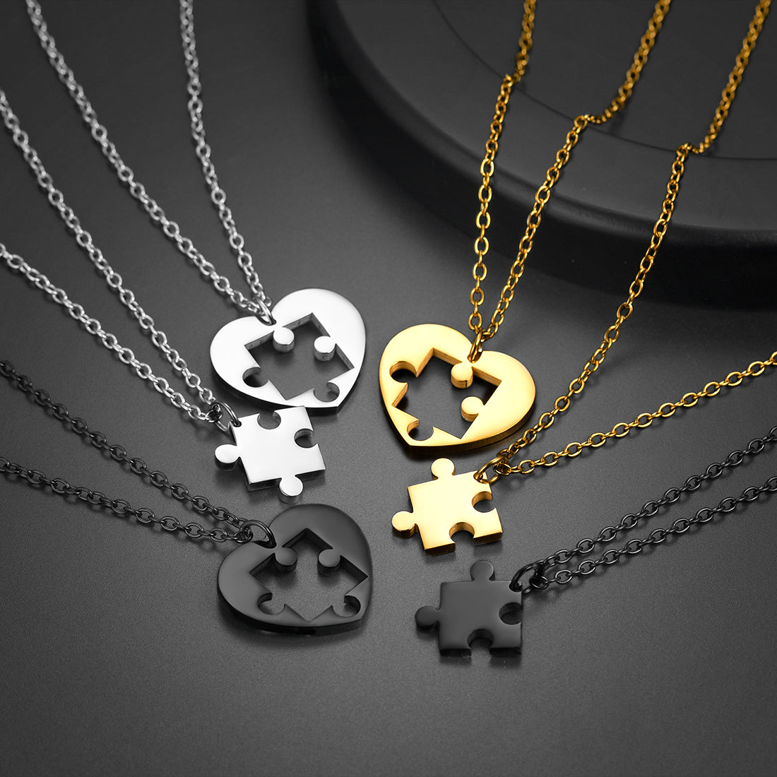 split heart puzzle necklace personalized for two