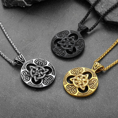 Vintage Celtic Trinity Knot Necklace Amulet Pendant for Men