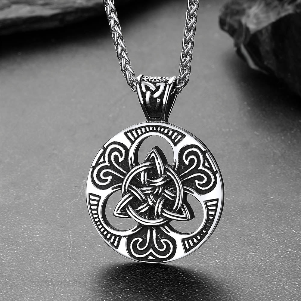 Vintage Celtic Trinity Knot Necklace Amulet Pendant for Men