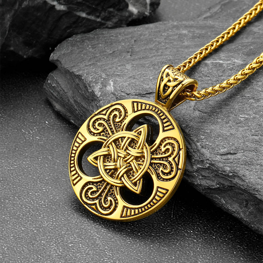 Vintage Celtic Trinity Knot Necklace Amulet Pendant for Men