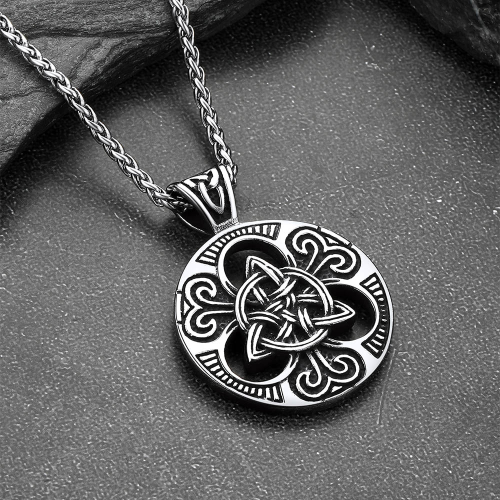 Vintage Celtic Trinity Knot Necklace Amulet Pendant for Men