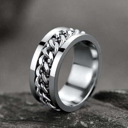 Chain Link Fidget Spinner Anxiety Ring 