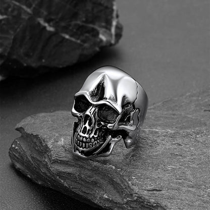 FaithHeart Gothic Biker Skull Ring For Men FaithHeart