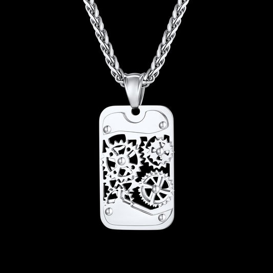 Hip Hop Gears Military Army Style Pendant Necklace for Menimg