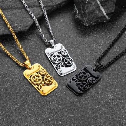 Hip Hop Gears Military Army Style Pendant Necklace for Men