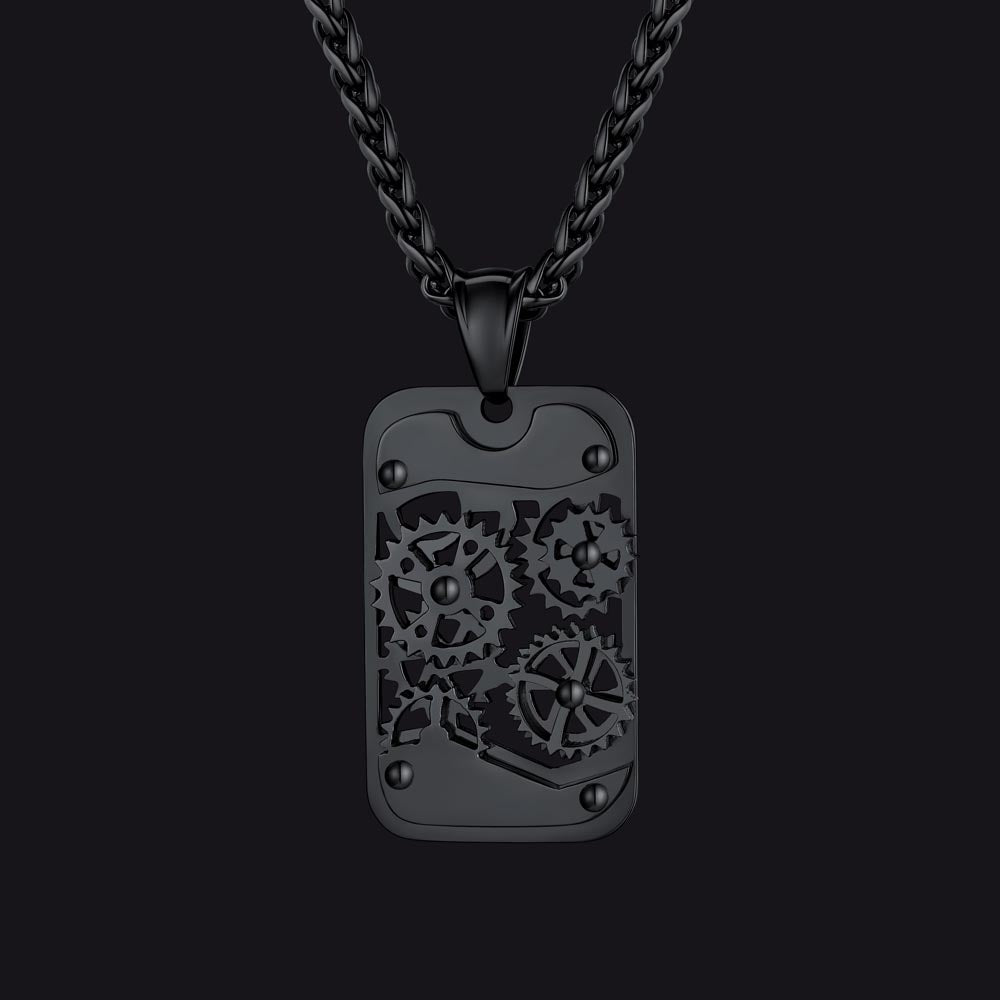 Hip Hop Gears Military Army Style Pendant Necklace for Men