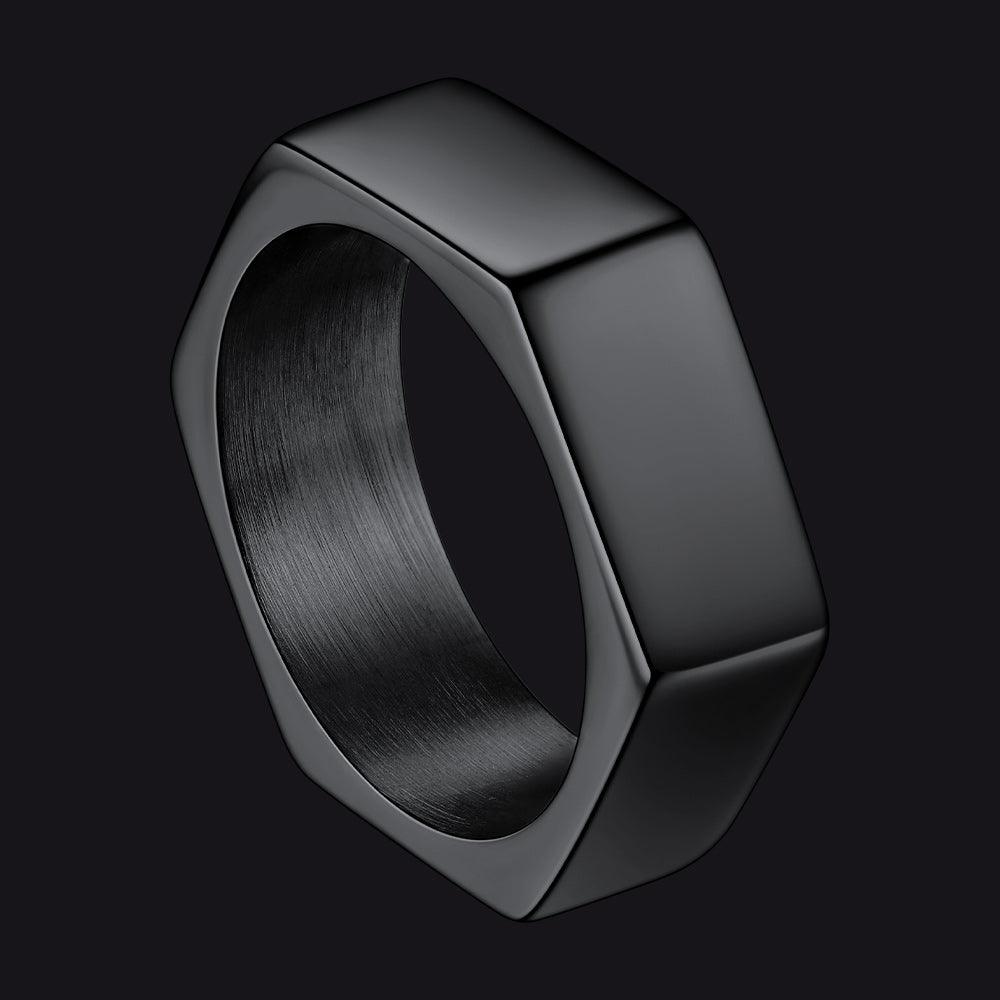 Custom 7mm Minimalist Geometric Band Ring for Men Women