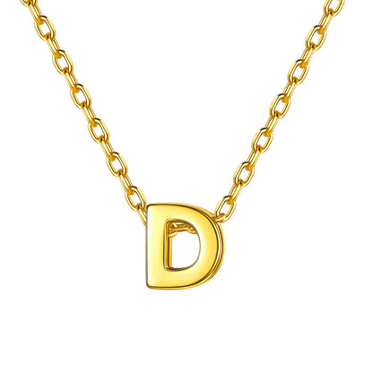 Gold Plated Initial D Necklace for Women