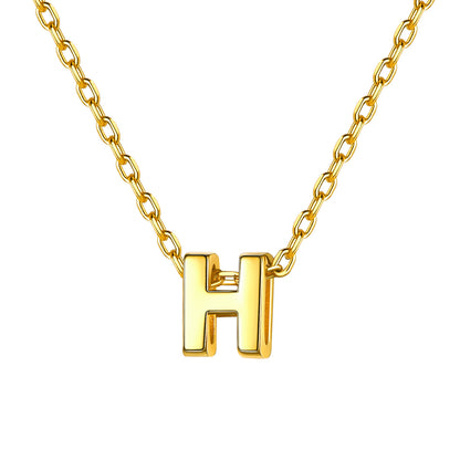 Gold Plated Initial H Necklace for Women