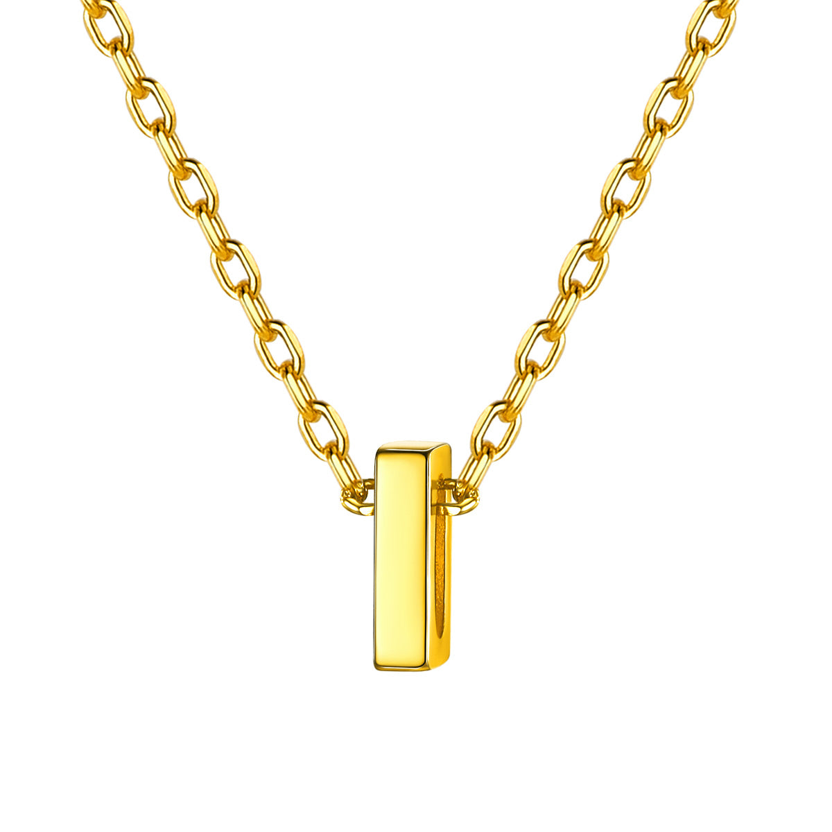 Gold Plated Initial I Necklace for Women