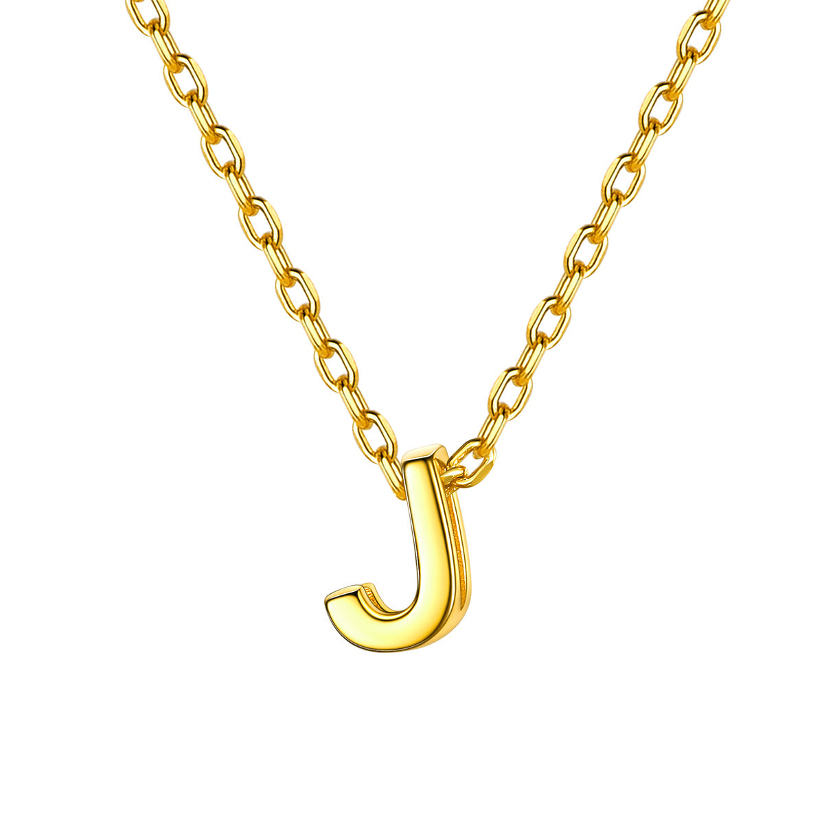 Gold Plated Initial J Necklace for Women