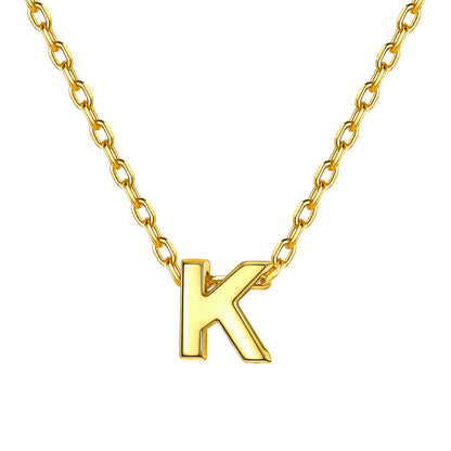 Gold Plated Initial K Necklace for Women