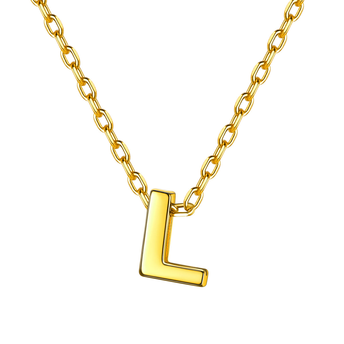Gold Plated Initial L Necklace for Women