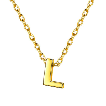 Gold Plated Initial L Necklace for Women