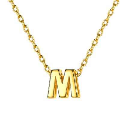 Gold Plated Initial M Necklace for Women