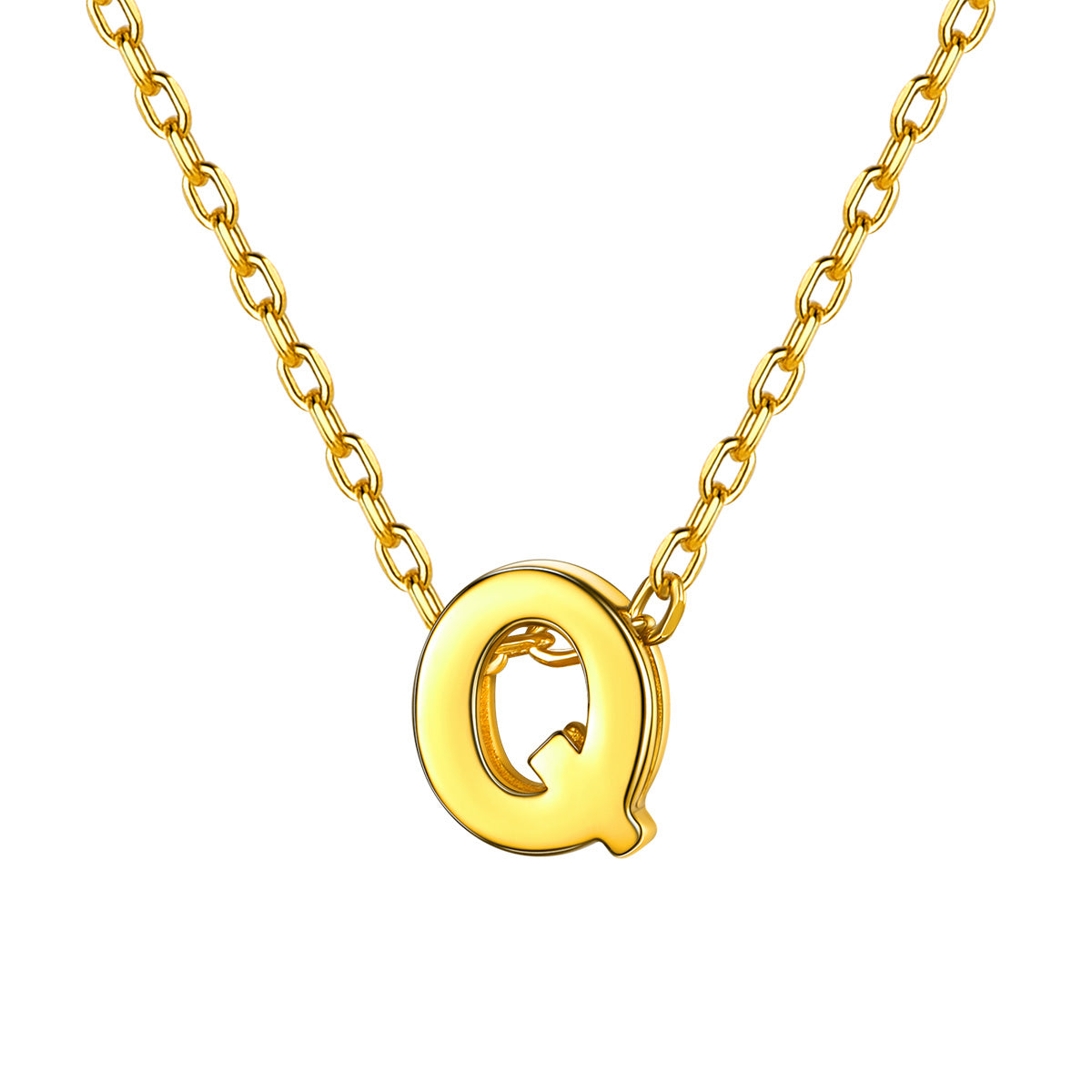 Gold Plated Initial Q Necklace for Women