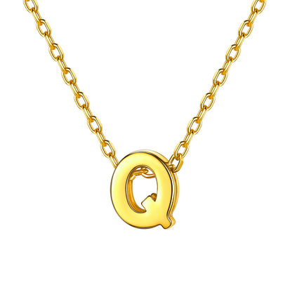 Gold Plated Initial Q Necklace for Women