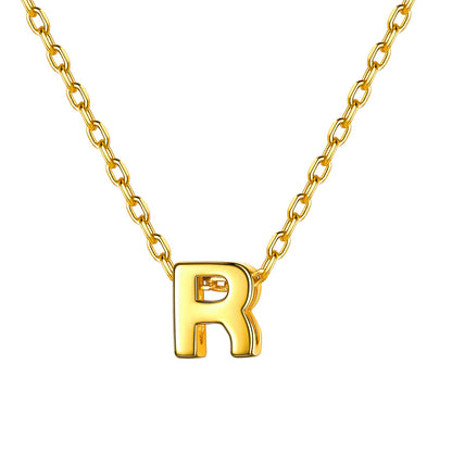 Gold Plated Initial R Necklace for Women