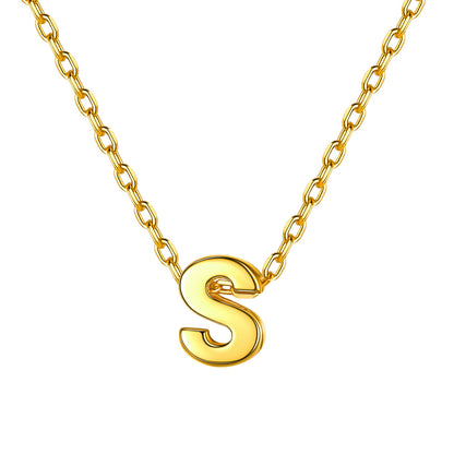 Gold Plated Initial S Necklace for Women