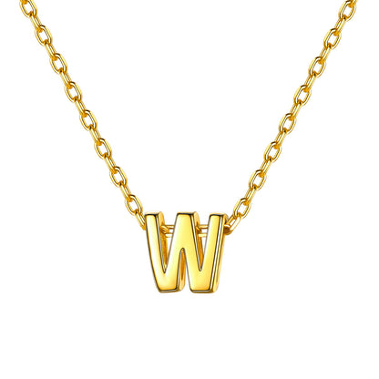Gold Plated Initial W Necklace for Women