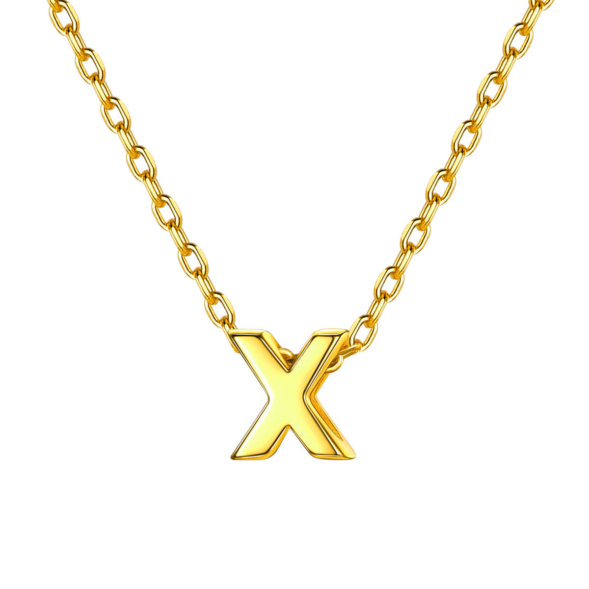 Gold Plated Initial X Necklace for Women