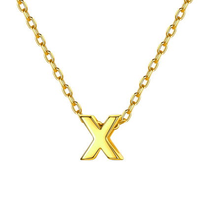 Gold Plated Initial X Necklace for Women