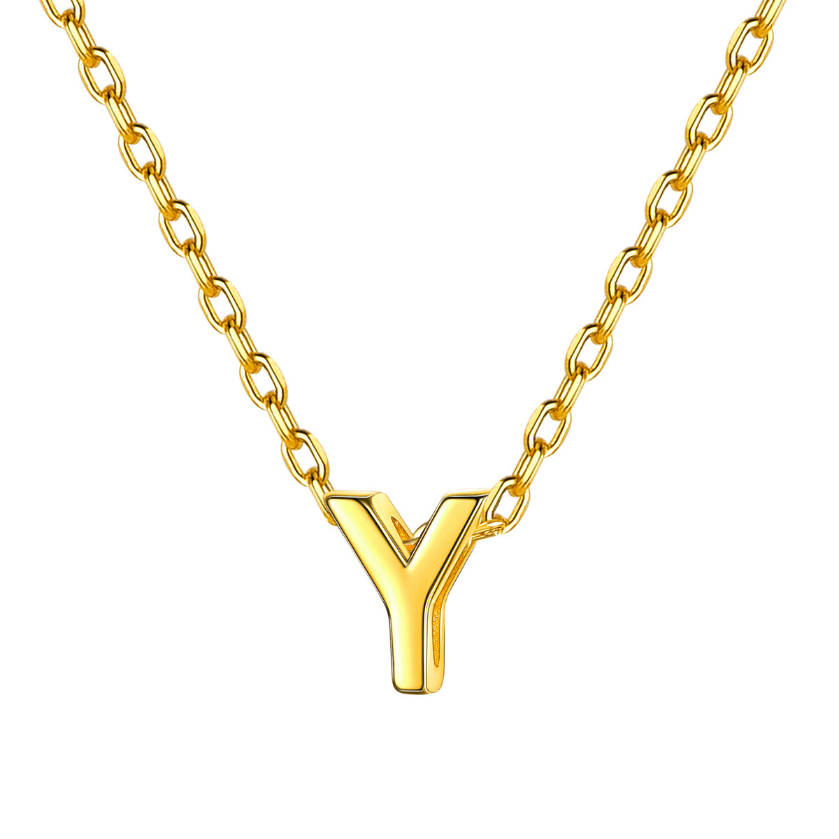Gold Plated Initial Y Necklace for Women