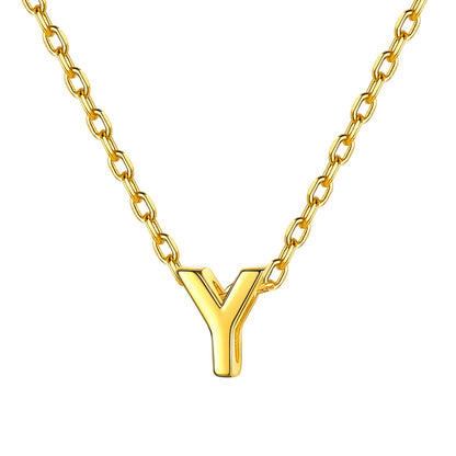 Gold Plated Initial Y Necklace for Women