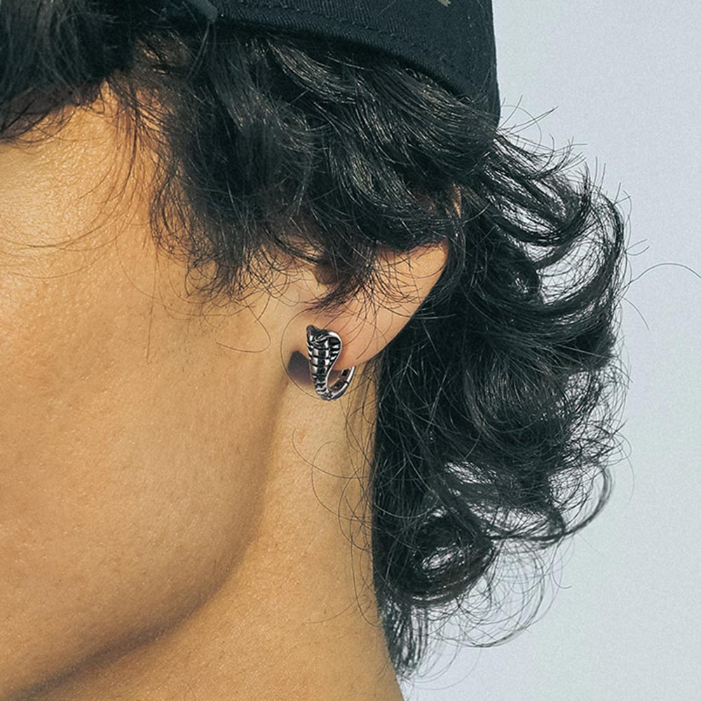 FaithHeart Gothic Punk Snake Hoop Earrings for Men Women FaithHeart