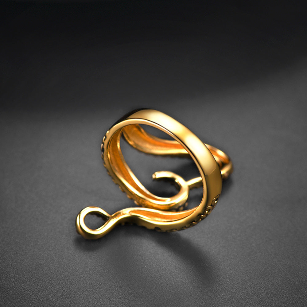 Gothic Punk Animal Octopus Adjustable Open Ring for Men
