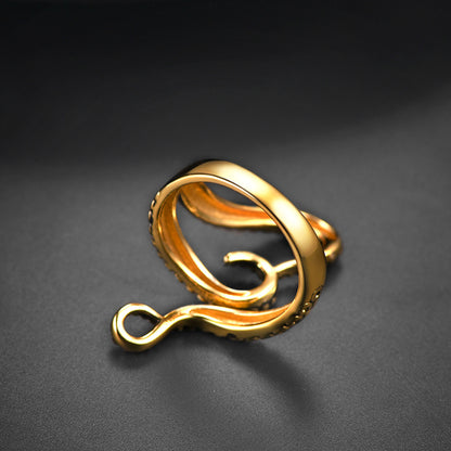 Gothic Punk Animal Octopus Adjustable Open Ring for Men