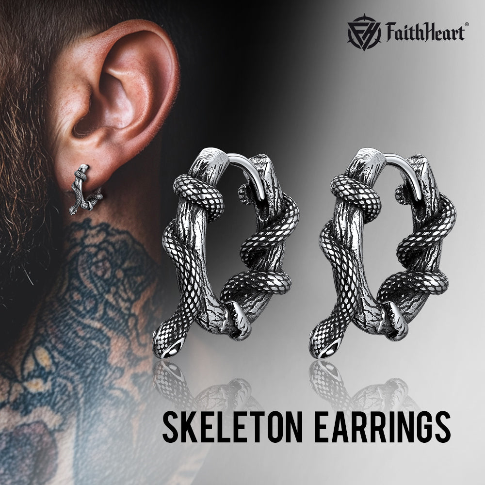 Gthic Wraparound Snake Huggie Hoops Earrings Earrings for Men