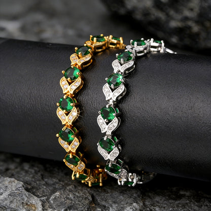 9mm Diamond Cut Simulated Gem Crystal Chain Bracelet